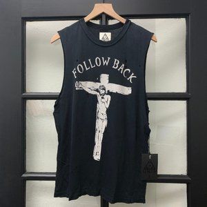 UNIF Black Muscle Tee with White Graphic